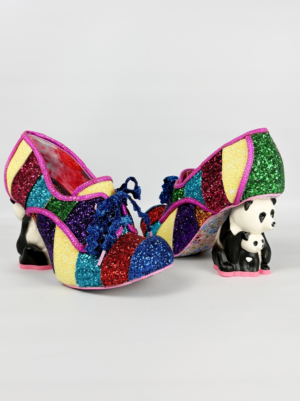 Irregular Choice x Buy Sell Worship Bei Bei Rainbow Glitter Panda Heels Size 8